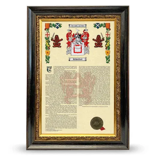 Ritherford Armorial History Framed - Heirloom
