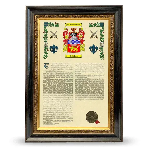 Robideau Armorial History Framed - Heirloom