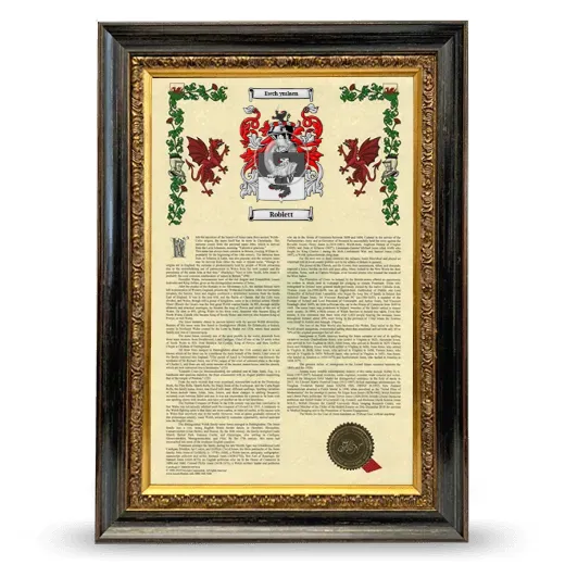 Roblett Armorial History Framed - Heirloom
