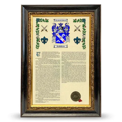 Rocheleaux Armorial History Framed - Heirloom