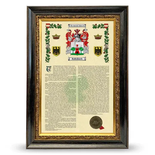 Rodenborch Armorial History Framed - Heirloom