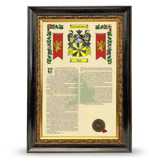 Roen Armorial History Framed - Heirloom