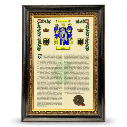 Rohn Armorial History Framed - Heirloom