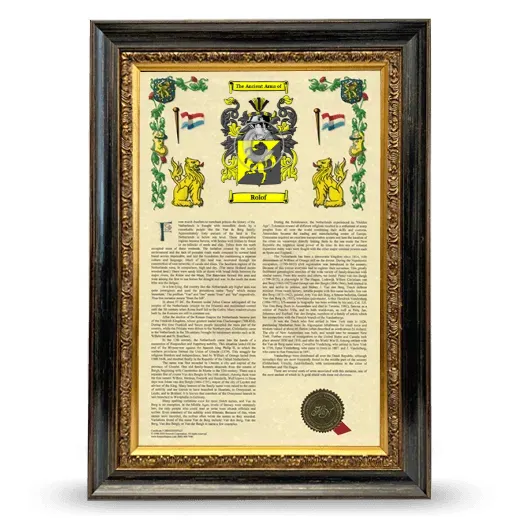 Rolof Armorial History Framed - Heirloom