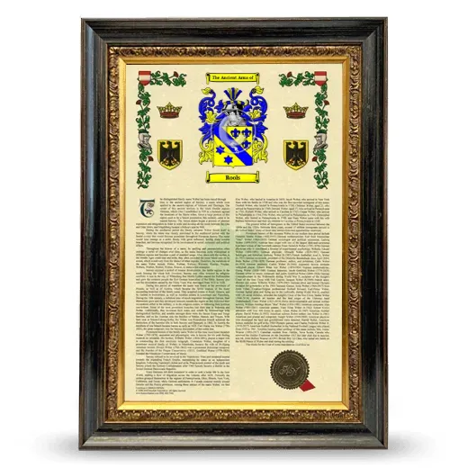 Rools Armorial History Framed - Heirloom