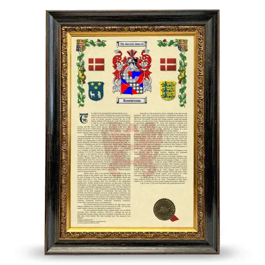 Rosencranz Armorial History Framed - Heirloom