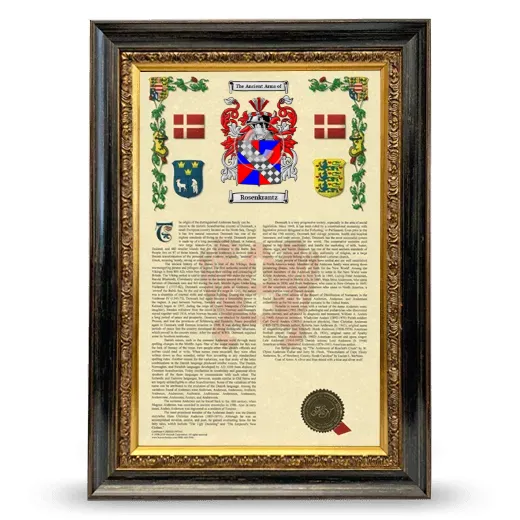 Rosenkrantz Armorial History Framed - Heirloom