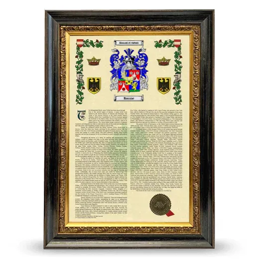 Rossne Armorial History Framed - Heirloom