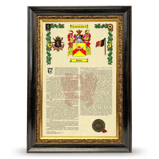 Rosste Armorial History Framed - Heirloom