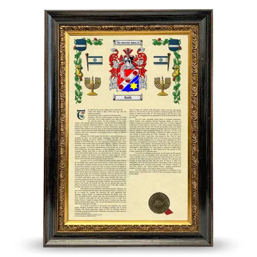 Roth Armorial History Framed - Heirloom