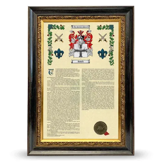 Rouch Armorial History Framed - Heirloom