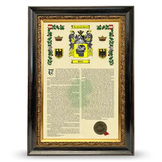 Rover Armorial History Framed - Heirloom