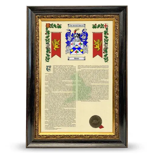 Rows Armorial History Framed - Heirloom