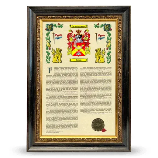 Royen Armorial History Framed - Heirloom