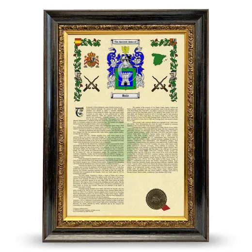 Ruíz Armorial History Framed - Heirloom
