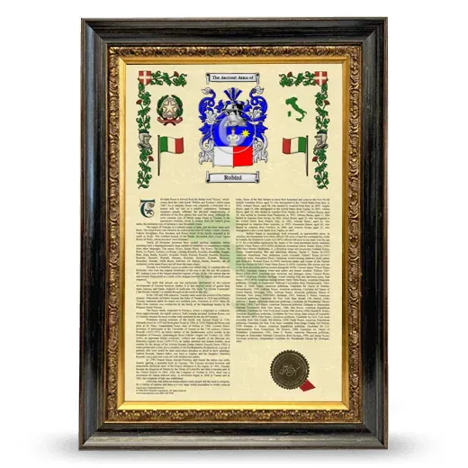 Rubini Armorial History Framed - Heirloom