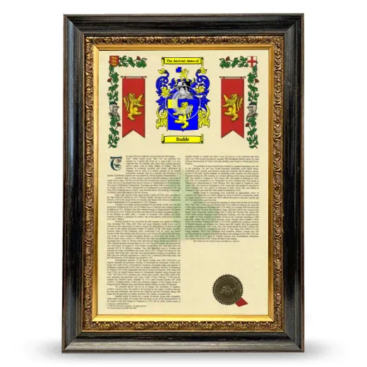 Rudde Armorial History Framed - Heirloom