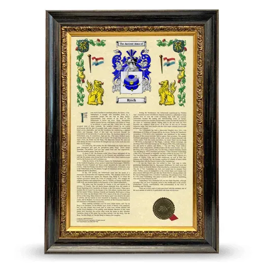Rysch Armorial History Framed - Heirloom