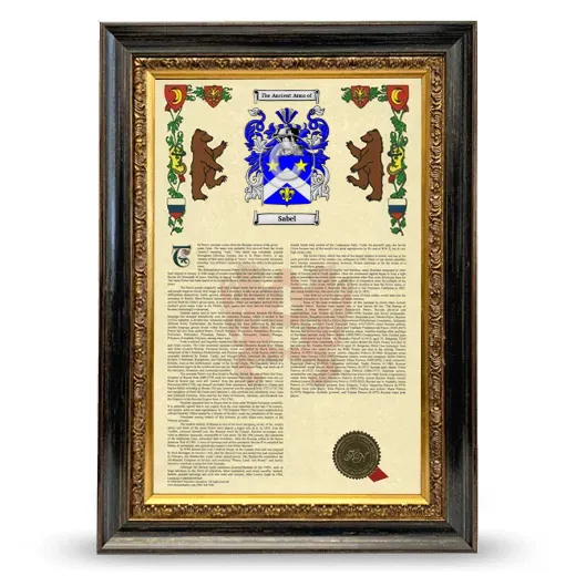 Sabel Armorial History Framed - Heirloom