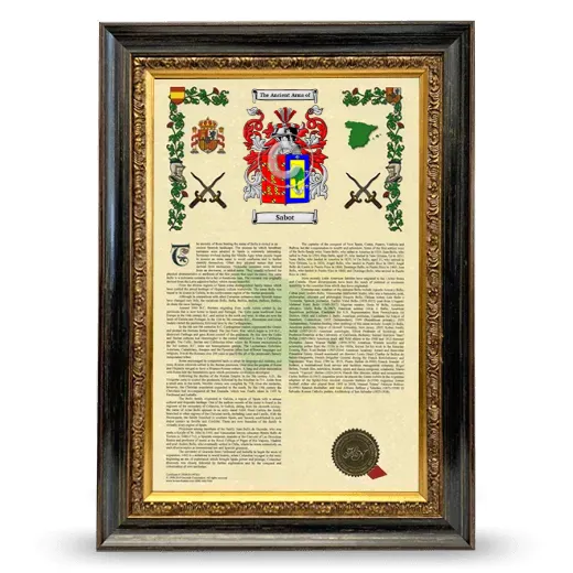 Sabot Armorial History Framed - Heirloom