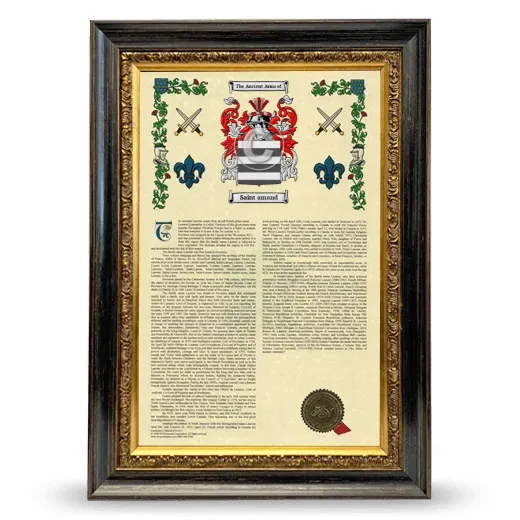 Saint amand Armorial History Framed - Heirloom