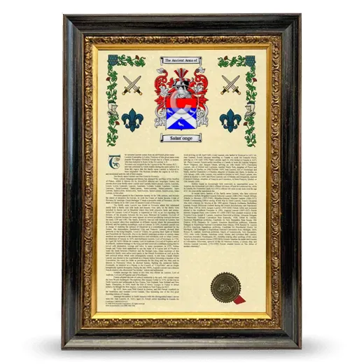 Saint'onge Armorial History Framed - Heirloom