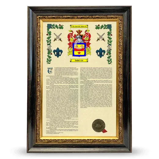 Saint-cyr Armorial History Framed - Heirloom