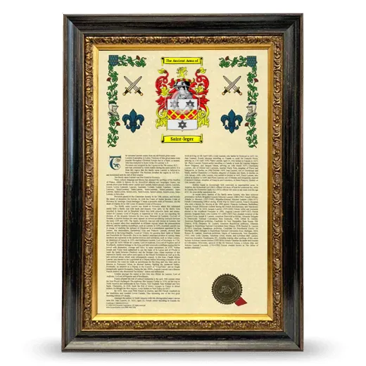 Saint-leger Armorial History Framed - Heirloom