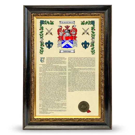 Saintonge Armorial History Framed - Heirloom
