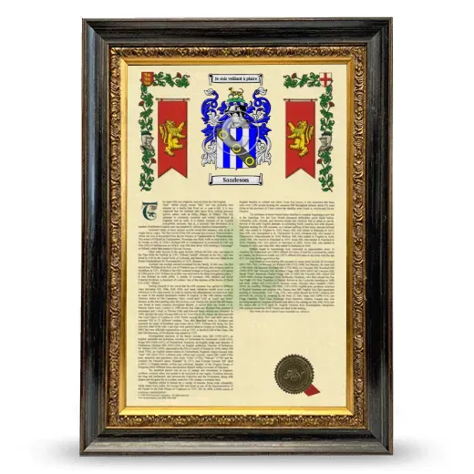 Sandeson Armorial History Framed - Heirloom