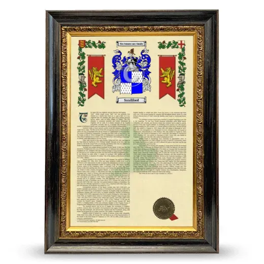 Sandiford Armorial History Framed - Heirloom