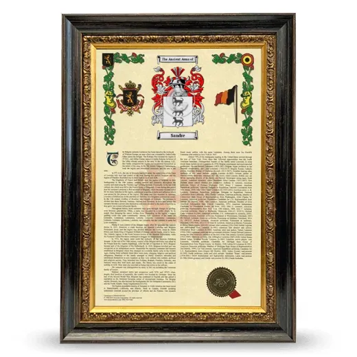 Sandre Armorial History Framed - Heirloom