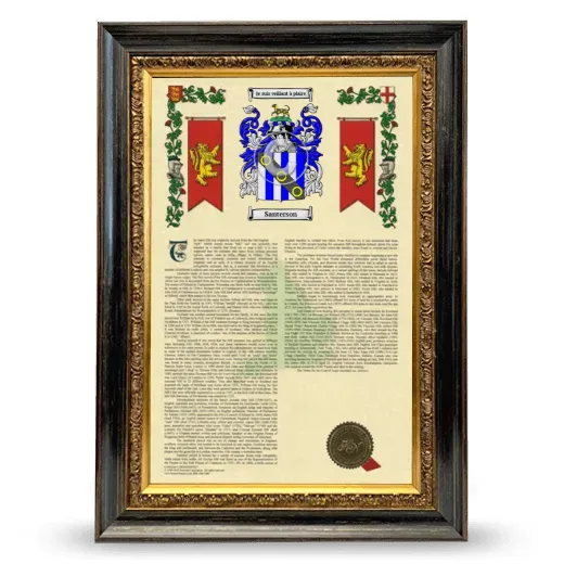 Santerson Armorial History Framed - Heirloom