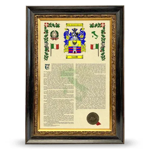 Santilli Armorial History Framed - Heirloom