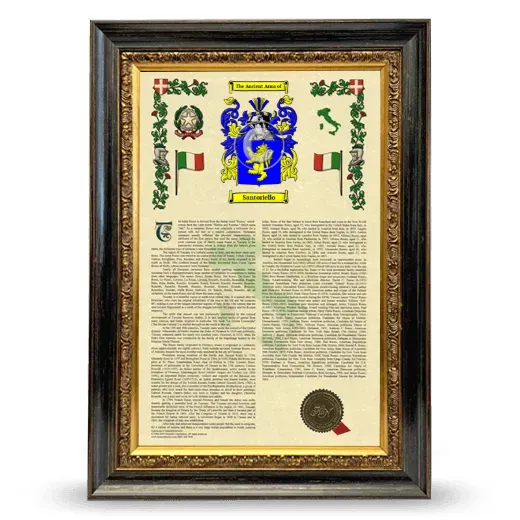 Santoriello Armorial History Framed - Heirloom