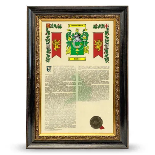 Saubee Armorial History Framed - Heirloom