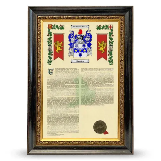 Sawdon Armorial History Framed - Heirloom