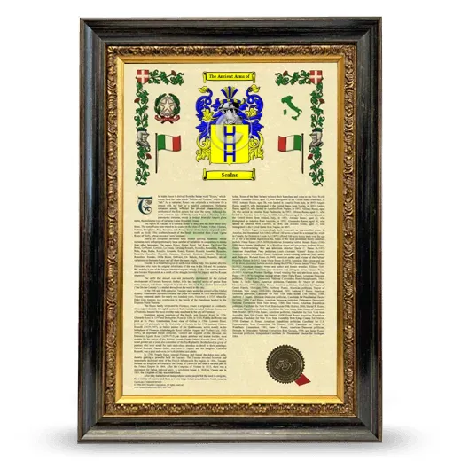 Scalas Armorial History Framed - Heirloom