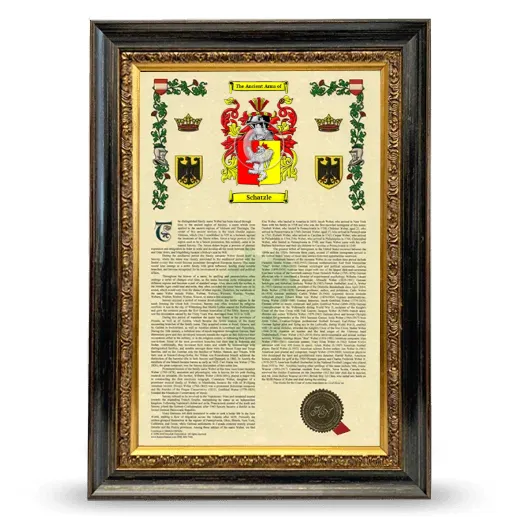 Schatzle Armorial History Framed - Heirloom