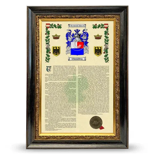 Schaumberg Armorial History Framed - Heirloom