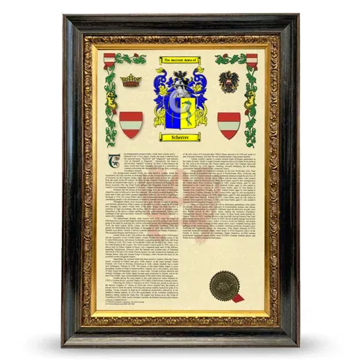 Scherrer Armorial History Framed - Heirloom