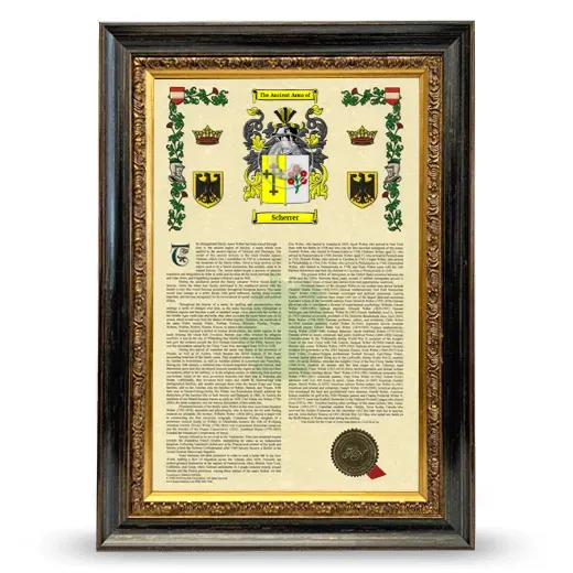 Scherrer Armorial History Framed - Heirloom