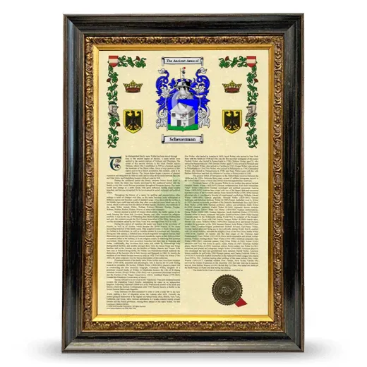 Scheuerman Armorial History Framed - Heirloom