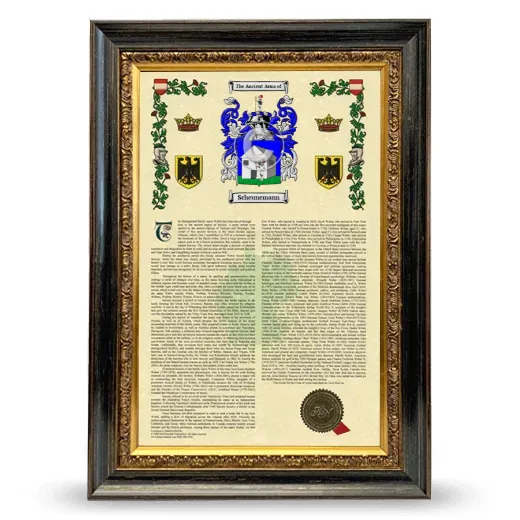 Scheunemann Armorial History Framed - Heirloom