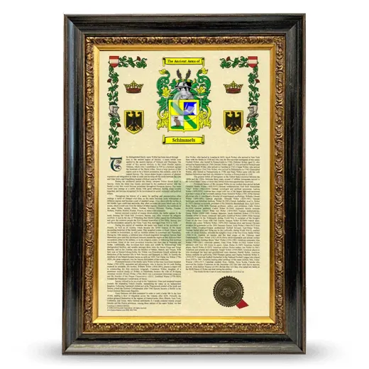 Schimmels Armorial History Framed - Heirloom