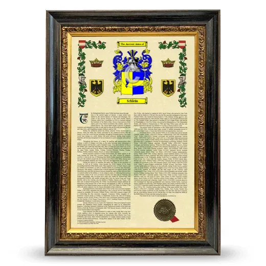 Schlein Armorial History Framed - Heirloom