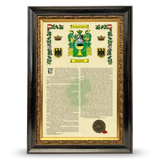 Schmeider Armorial History Framed - Heirloom