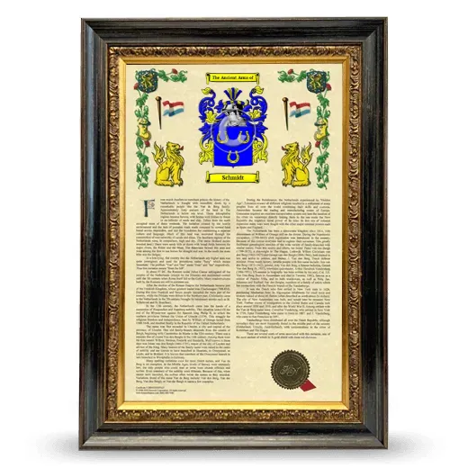 Schmidt Armorial History Framed - Heirloom
