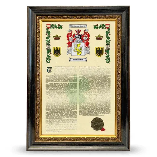 Schmooker Armorial History Framed - Heirloom