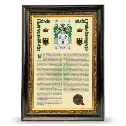 Schnell Armorial History Framed - Heirloom